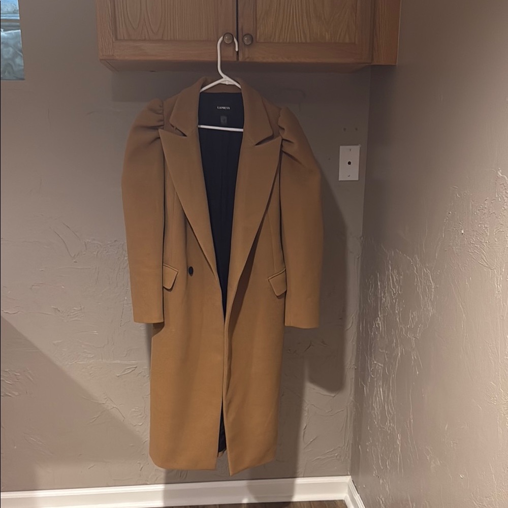Express Tan Pea Coat Women’s Small New!